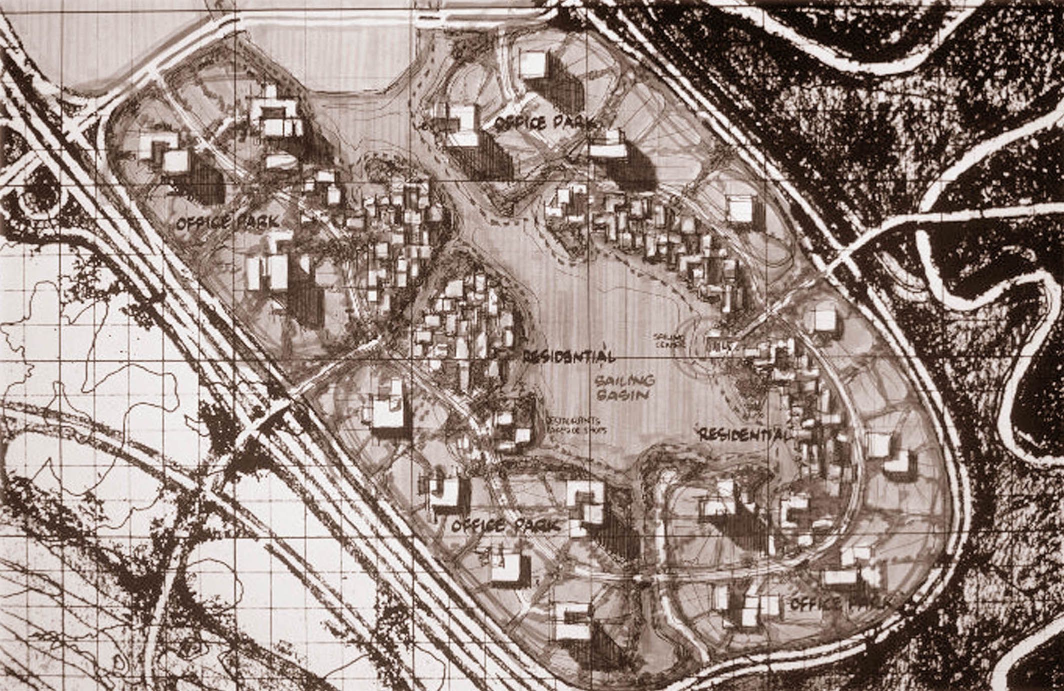 Rendering of the Urban Center from the Las Colinas master plan.